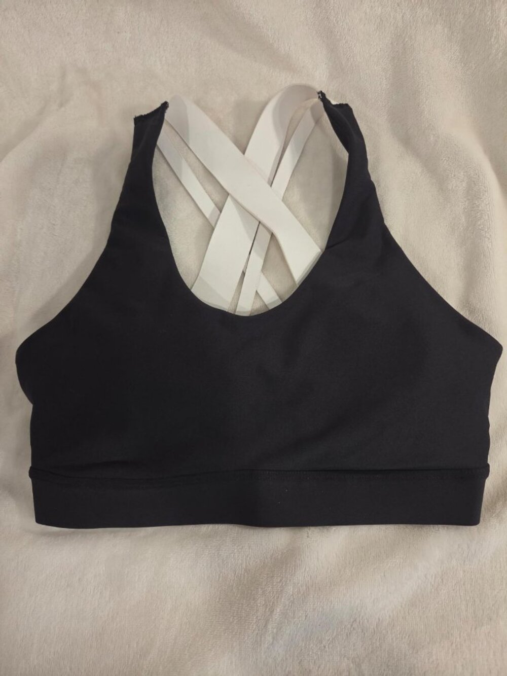 Old Navy Powersoft Sports Bra S Black White Crossback